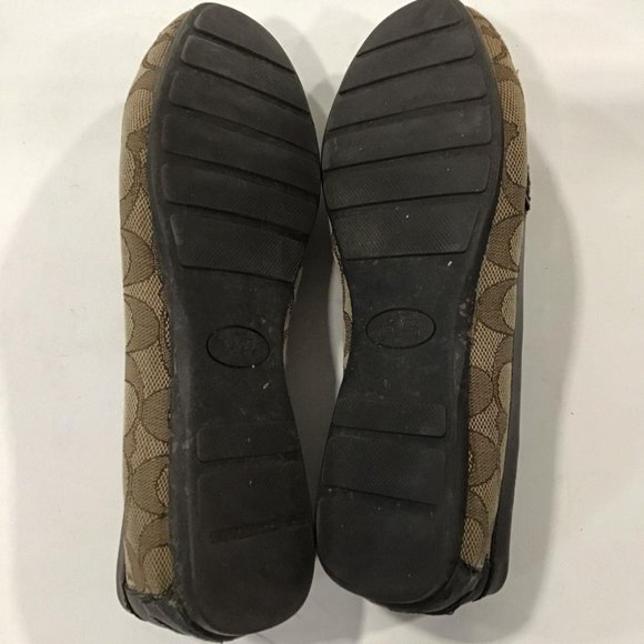 Coach Olive Brown Signature Canvas Loafers Women's Size 7 - Picture 4 of 5